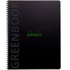 Image de Cahier A4 Rhodiactive Greenbook recyclé et recyclable avec 160 pages perforées lignées et avec marge et cadre en-tête 22,5 x 29,7 cm Noir