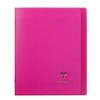 Image de Cahier Koverbook protège-cahier piqué polypro 96 pages Séyès 17 x 22 cm Rose Transparent