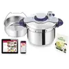 Image de CLIPSOMINUT' PERFECT violet Cocotte minute 7,5L Induction + Livre 100 recettes