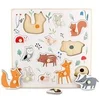 Image de - puzzle encastrement boutons bois - animaux de la forêt