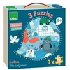 Image de Coffret puzzles 3x16 pcs Animaux du monde