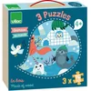 Image de Coffret Puzzles En Bois 3x16 Pieces Animaux Du Monde