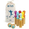Image de Jeu de 6 quilles Rétro en bois - 24 cm - Couleurs vives