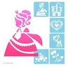 Image de Pochoir enfant Princesses - Set de 6 pochoirs