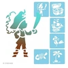 Image de Pochoir enfant Pirates - Set de 6 pochoirs
