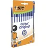 Image de Cristal Original Stylos-Bille Pointe Moyenne (1,00 mm) avec Capuchons et Embouts Assortis - Bleu, Lot de 10