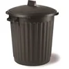 Image de Poubelle d'Extérieur Eco 80 L Couvercle Verrouillage Rotatif - Poignées Latérales - Ø 51 x H65 cm - Noire