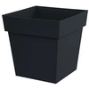 Image de EDA Pot de fleur carré Toscane - 39 x 39 x H 39 cm - 38 L - Gris anthracite