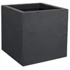 Image de Pot de fleurs carré Volcania Up effet pierre 21 L anthracite 29,5 cm