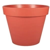 Image de Pot de fleur Rond - Toscane - Ø 60 cm - 76 L - Intérieur/Extérieur - Ø 59 x H.47 cm - Orange Terre Battue
