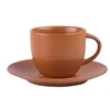 Image de Tasse à thé et sous-tasse Vésuvio terra 22 cl (lot de 6) - - Orange - Grès