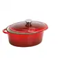 Image de SITRASLOW - Casserole avec couverture - 27 x 21 cm - 4 L - ovale - rouge avec intérieur blanc