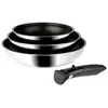 Image de SITRAM - 713510 - Lot 3 poêles sitramovible Arpège en inox - revêtement anti-adhérent Ø20+24+28cm - Tous feux DONT induction, Noir,argent, Acier Inoxydable en occasion ou reconditionné