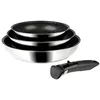 Image de Sitram 714269 Lot de 3 Poêles Inox Ø 20/24/28 cm Revêtement intérieur aspect Pierre anti-adhésif sans PFOA + manche amovible - Tous feux dont induction, Argenté en occasion ou reconditionné