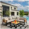 Image de Salon de jardin en aluminium et teck 5 personnes Martinique