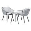 Image de Salon de jardin noir 2 personnes aluminium 45.0 x 45 x 60 cm 3 pieces