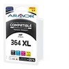 Image de - Pack de 4 - noir, jaune, cyan, magenta - compatible - cartouche d'encre (alternative pour : HP 364XL) - pour HP Deskjet 35XX; Photosmart 55XX, 55XX