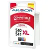 Image de - Pack de 2 - 23 ml - couleur (cyan, magenta, jaune, noir) - compatible - cartouche d'encre (alternative pour : Canon CL-541, Canon PG-540XL) - pour