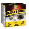 Image de KB Home Defense RASOBLO Blocs appât anti-rats et souris - 240 g (12 x 20 g) - Prêts à l'emploi
