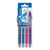 Image de Set 4 stylos Pen Frixion Clicker 07 Set2Go Noir Bleu Rouge et Vert
