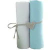 Image de Lot de 2 draps housse blanc / turquoise 60x120 cm -