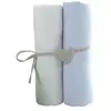 Image de Lot de 2 draps-housses Blanc et Bleu 60 x 120 cm