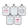 Image de Lot de 5 bavoirs naissance message famille -