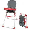 Image de Chaise Haute Bébé Pliable Fixe Ultra Compacte et Légère Rouge
