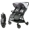 Image de Poussette double côte à côte DS209 2 places pliage 1 main 15 kg