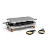 Image de Tefal Raclette Pierrade Gourmet, Raclette pierrade 2-en-1, Utilisation en intérieur, 1350 W, Pierre naturelle, 8coupelles Maxi Profondes, Facile à nettoyer, Gris, Pieds effet bois PR620D12 en occasion ou reconditionné