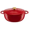 Image de E2548904 Air cocotte légere ovale 30x23 cm, fonte d'aluminium rouge, tous feux dont induction