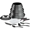 Image de Tefal - Ingenio Daily Chef On Batterie de cuisine - 20 pièces | Poêle et casserole avec poignée amovible brevetée - Cuisson four et plaque - Empilable pour gain de place en occasion ou reconditionné