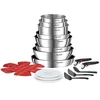 Image de Tefal Ingenio Batterie de cuisine 20 pièces, Poêles, Casseroles, 2 poignées amovibles, Induction, Revêtement antiadhésif, Empilable, Compatible lave-vaisselle, Emotion L897SK04 en occasion ou reconditionné