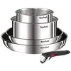 Image de Tefal Ingenio Lot 2 Poêles, 2 Casseroles et Poignée amovible, Induction, Acier inoxydable, Empilable, Revêtement antiadhésif, Compatible lave-vaisselle, Garantie 5 ans, Emotion L897S504 en occasion ou reconditionné