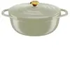 Image de Tefal Cocotte AIR SOFT LIGHT Green Lichen ovale 30x23cm en fonte d''aluminium induction E2668925