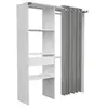 Image de Dressing ARTIC avec rideau - Blanc - 1 colonne + 2 penderies + 1 tiroir
