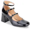 Image de Les Tropéziennes par M.Belarbi Escarpins femme en cuir noir vernis DELPHINE 39