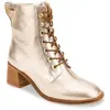 Image de Les Tropéziennes par M.Belarbi Boots femme or craquelé FIFI en cuir 38