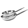 Image de Fackelmann Set de 2 Poêles 20 et 24 cm Tous Feux et Induction Sans PFAS Manche Inox Riveté Acier Inoxydable 18/8 Gris en occasion ou reconditionné