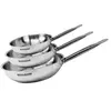 Image de Lot de 3 poêles Eterna Inox 18/8 poli miroir 20/24/28 cm