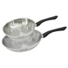 Image de Fackelmann 9441350 Set 2 poêles 24 et 28 cm en inox 18/8, Poêle de cuisson, Poêle tous feux, Poêle induction, Poêle sans PFAS, Acier inoxydable 18/8, 24 et 28 cm en occasion ou reconditionné