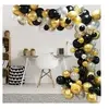 Image de Guirlande ballon noir blanc or 100pcs arche kit guirlande ballons pour fête mariage noël nouvel an halloween aniverssaire