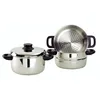 Image de Baumalu, Combiné Vapeur 3 Corps Inox 20 cm Argenté - Ustensile de Cuisine en Acier Inoxydable, Compatible Tous Feux, Couvercle en Verre, Équipement Bakélite, Haute Qualité en occasion ou reconditionné