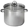 Image de Baumalu - Marmite Traiteur Inox - Ø 28 cm - 13,5 Litres - Couvercle Verre | Triple fond diffuseur pour une chaleur homogène, couvercle verre à trou vapeur et poignées métal ; tous feux induction en occasion ou reconditionné