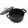 Image de Mini Cocotte ronde 14 cm fonte émaillée noire mate avec couvercle