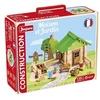 Image de Maison et jardin 135 pièces - Jeu de construction en bois naturel - Tapis et accessoires inclus - 32x27x11 cm