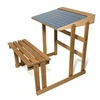Image de JEUJURA Bureau D'Ecolier En Bois - Teinté Chene Hauteur 60 cms
