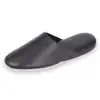 Image de Isotoner - Chaussons mules en Cuir Homme Noir