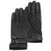 Image de Isotoner - Gants Homme tactiles cuir resserage Noir
