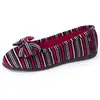 Image de Isotoner - Chaussons ballerines Femme Noeud Rayures